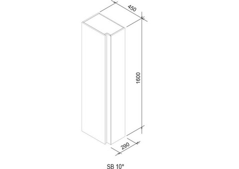 Шкаф-пенал Ravak 10 градусов SB 450 X000000752 серый глянец