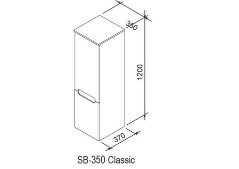 Шкаф-пенал Ravak Classic SB 350 X000000356 L белый/белый глянец