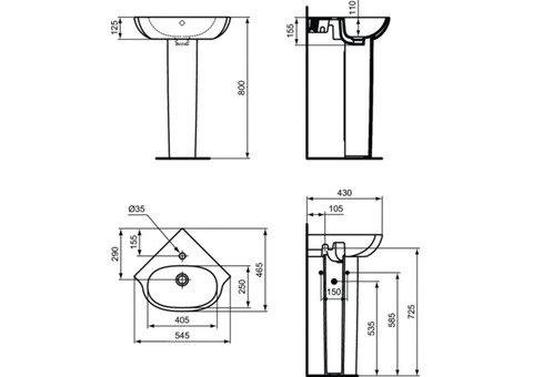 Пьедестал Ideal Standard Tesi T352101