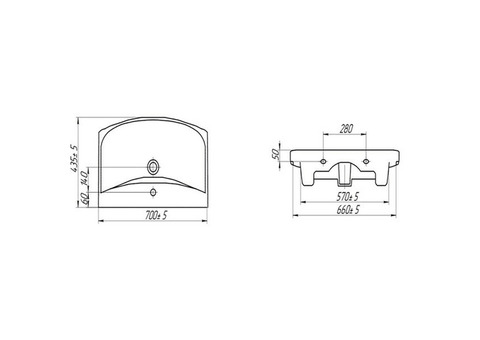 Раковина Cersanit Carina 70 700х435 мм