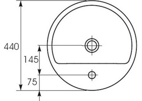 Раковина встраиваемая Cersanit Caspia 44 Ring 440х440 мм