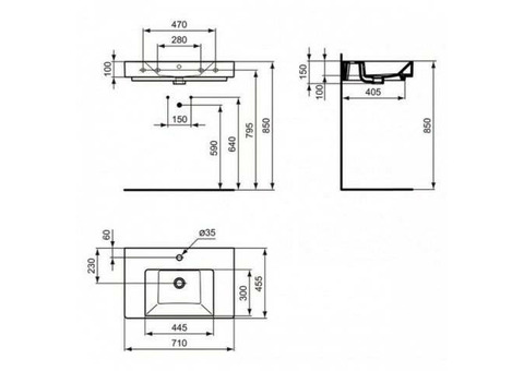 Раковина накладная Ideal Standard Strada K078701 710x455 мм