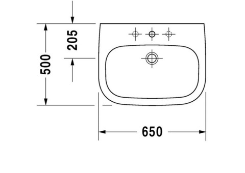 Раковина подвесная Duravit D-Code 231065 650х500 мм