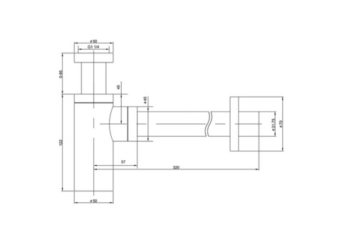 Сифон для раковины Timo 958/03L черный