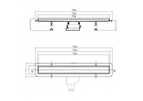 Душевой лоток Pestan Betto Compact Line 750