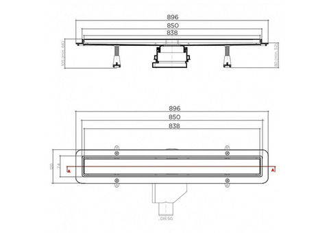 Душевой лоток Pestan Betto Compact Net Line 850