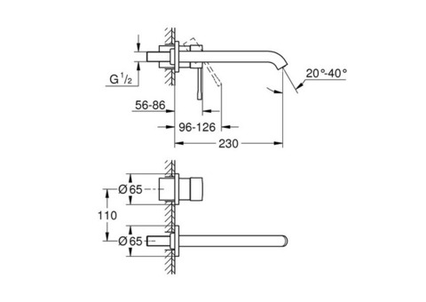 Внешняя часть смесителя для раковины Grohe Essence+ 19967001