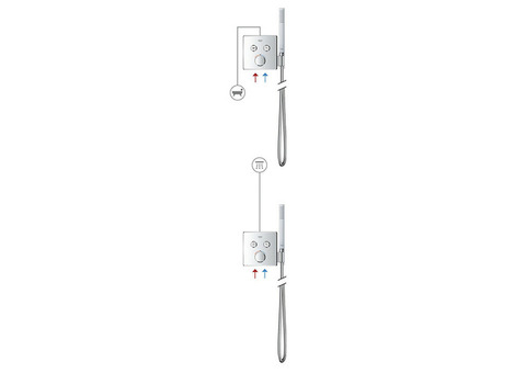 Внешняя часть термостата Grohe Grohtherm SmartControl 29120000 со встроенным держателем ручного душа