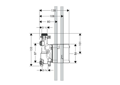 Внутренняя часть душа Hansgrohe Axor Starck 10650180