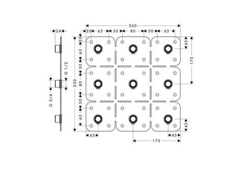 Монтажный комплект для стойки 10060/10458/18450 Hansgrohe Axor Starck 28470180