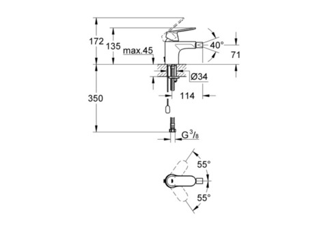 Смеситель для биде Grohe Eurosmart Cosmopolitan 32840000