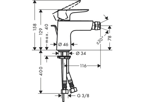 Смеситель для биде Hansgrohe Talis E 71720000