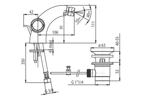 Смеситель для биде Jacob Delafon Elevation E18873-CP