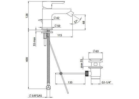 Смеситель для биде Nobili Abc AB87119/1CR