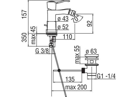 Смеситель для биде Nobili Sofi SI98119/1CR