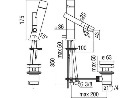 Смеситель для биде Nobili Tower TW00119/1CR