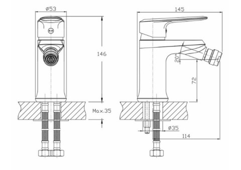 Смеситель для биде Rush Devon DE7535-12