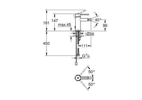 Смеситель для биде Grohe Essence+ 32934001 с цепочкой