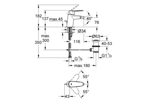 Смеситель для биде Grohe Eurodisc Cosmopolitan 33244002