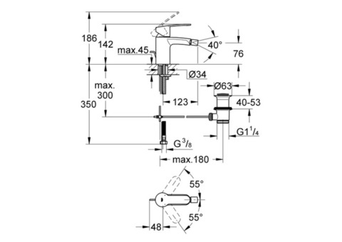 Смеситель для биде Grohe Eurostyle Cosmopolitan 33565002