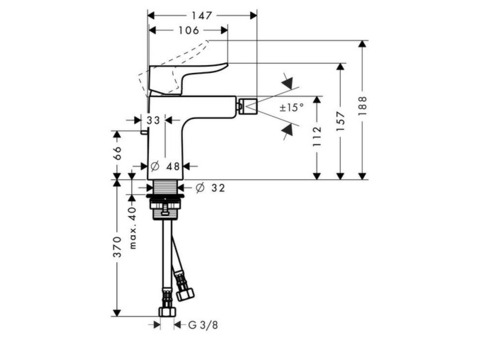 Смеситель для биде Hansgrohe Metris 31280000