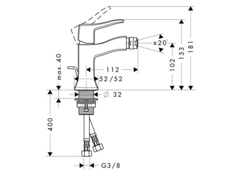 Смеситель для биде Hansgrohe Metris Classic 31275000