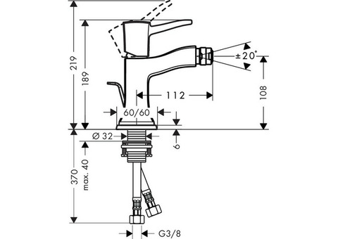 Смеситель для биде Hansgrohe Metropol 31320090 хром/золото