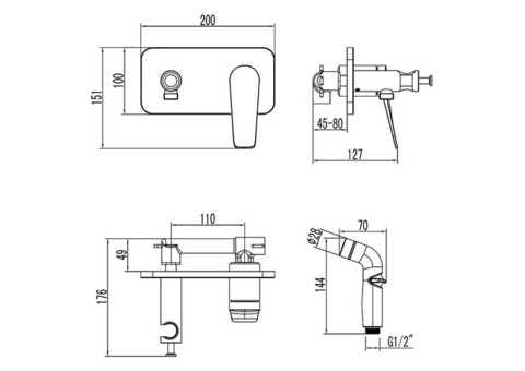 Смеситель для биде Lemark Bronx LM3720BL