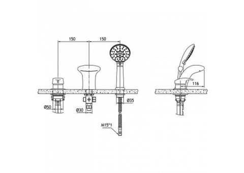 Смеситель для ванны Bravat Cobra F5140197CP-1-RUS