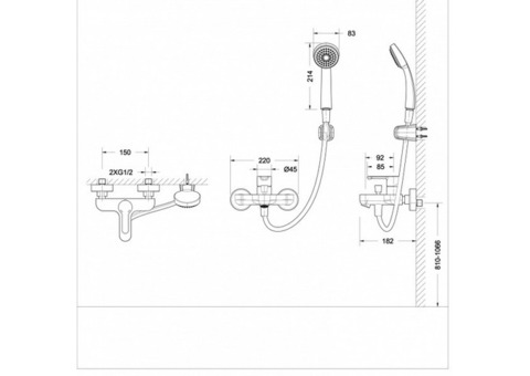 Смеситель для ванны Bravat Stream F63783C-B