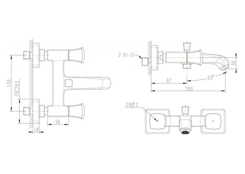 Смеситель для ванны Bravat Whirlpool F678112C-01