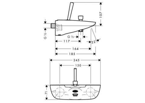 Смеситель для ванны Hansgrohe PuraVida 15472000