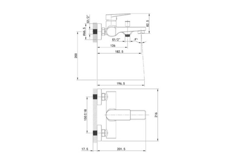 Смеситель для ванны Iddis Bridge BRDSB00i02WA хром