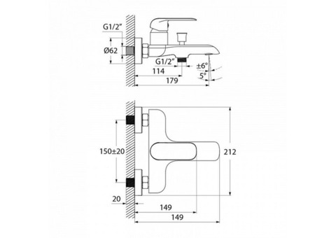 Смеситель для ванны Iddis Calipso CALSB00i02WA белый/хром