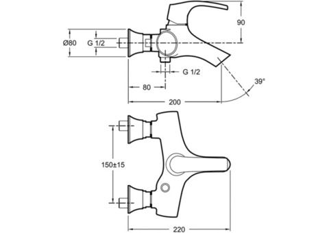 Смеситель для ванны Jacob Delafon Symbol E71680-CP