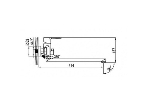 Смеситель для ванны Kaiser Sena 74155 хром