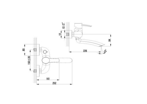 Смеситель для ванны Lemark Atlantiss LM3214C