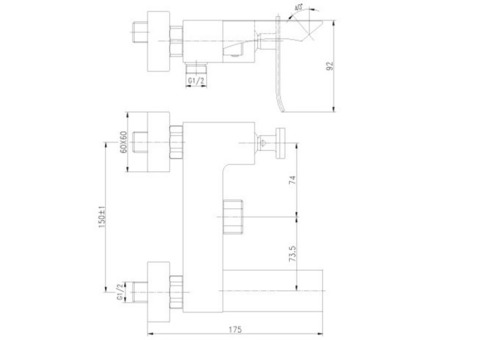 Смеситель для ванны Lemark Contest LM5814CW