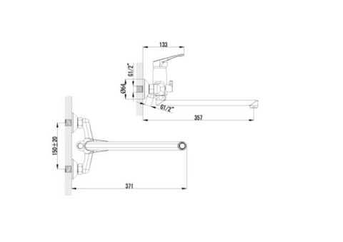 Смеситель для ванны Lemark Omega LM3151C