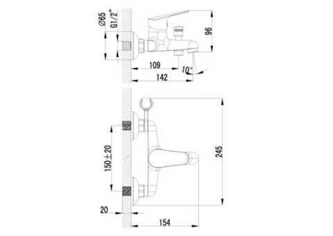 Смеситель для ванны Lemark Partner LM6552C