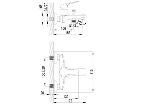 Смеситель для ванны Lemark Plus Advance LM1202C