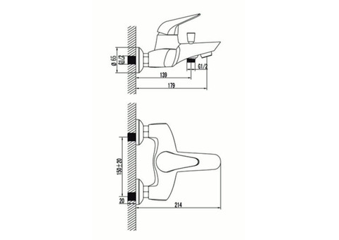 Смеситель для ванны Lemark Poseidon LM4232C