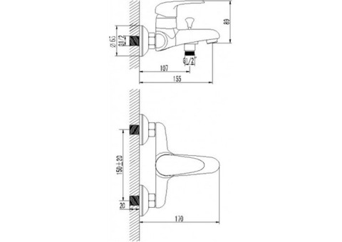 Смеситель для ванны Lemark Pramen LM3302C