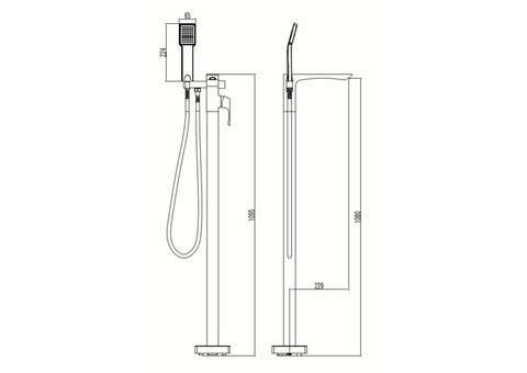 Смеситель для ванны Lemark Unit LM4544C напольный