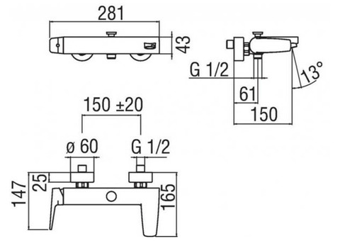 Смеситель для ванны Nobili Nobi NB84110/1CR