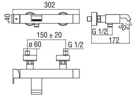 Смеситель для ванны Nobili Ray RY00110/1CR