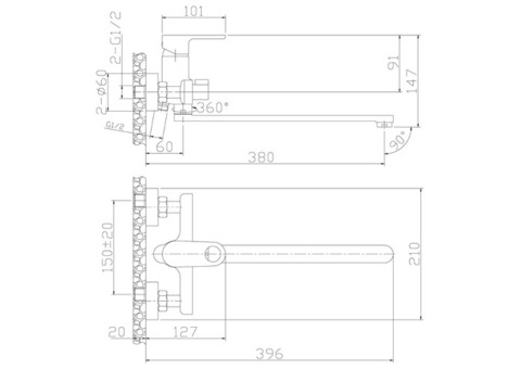 Смеситель для ванны Rossinka RS33-32