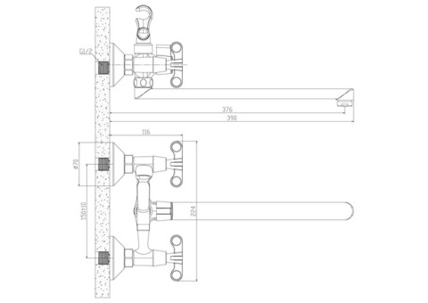 Смеситель для ванны Rossinka Silvermix RS42-80 хром