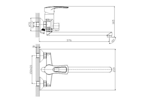 Смеситель для ванны Rossinka T40-32