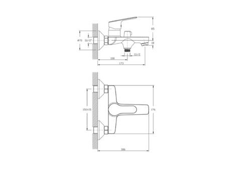 Смеситель для ванны Rush Crete CR3535-44